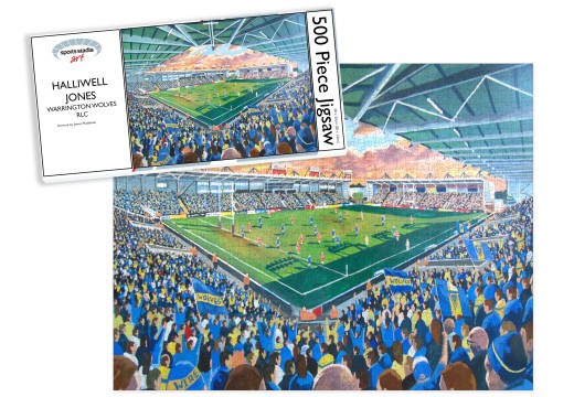 Halliwell Jones Stadium Fine Art Jigsaw Puzzle - Warrington Wolves Rugby League Halliwell Jones Stadium Fine Art Jigsaw Puzzle - Warrington Wolves Rugby League